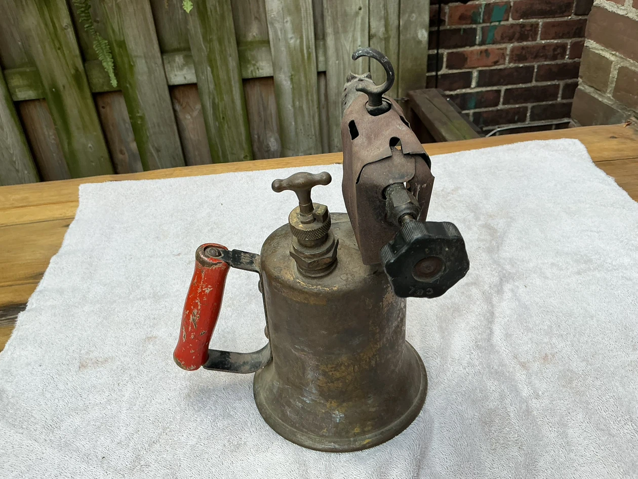 Vintage Brass Blowtorch with Red Handle ! - photo 4