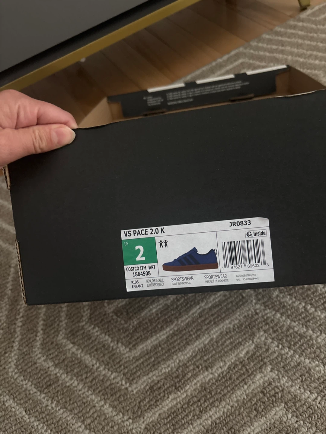 Adidas VS Pace 2.0 Kids Shoes Size 2 - photo 2