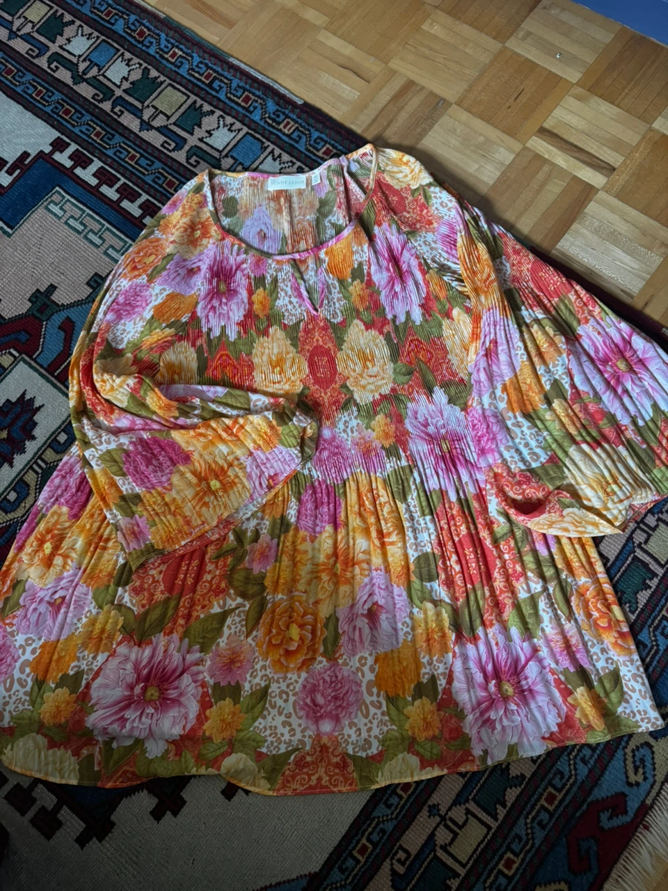 Sunny Leigh Floral Pleated Blouse