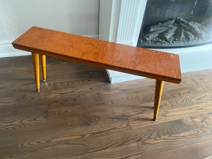 Mid-century modern MCM  wooden bench - photo 2
