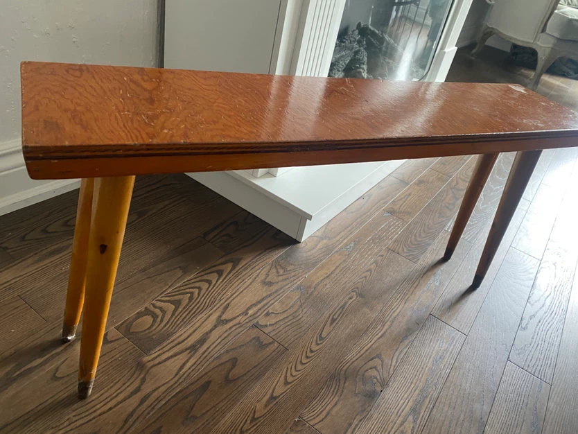 Mid-century modern MCM  wooden bench - photo 3