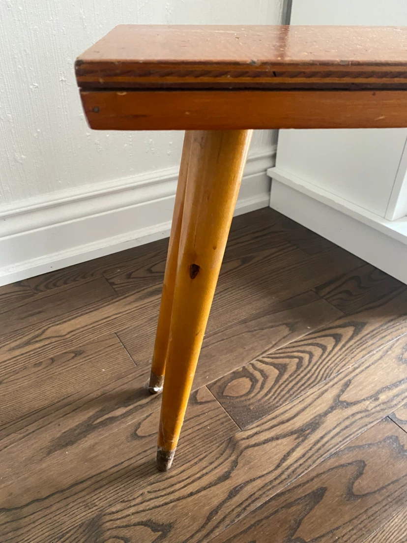 Mid-century modern MCM  wooden bench - photo 4