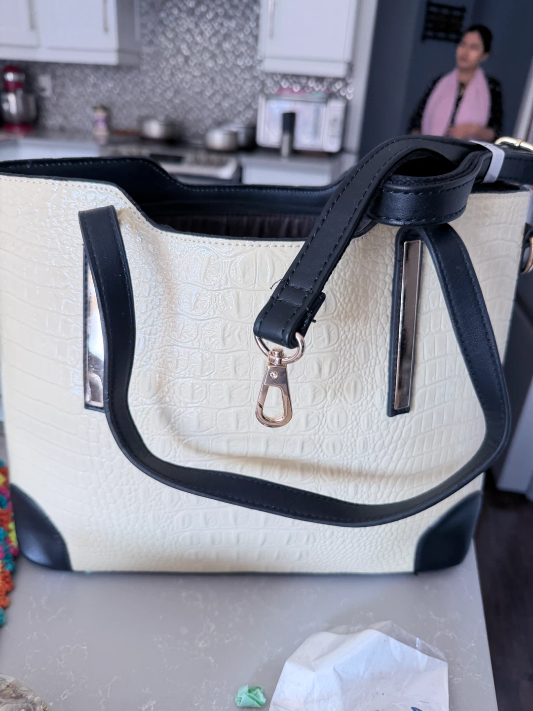 Crocodile Pattern Tote Bag Set - photo 2