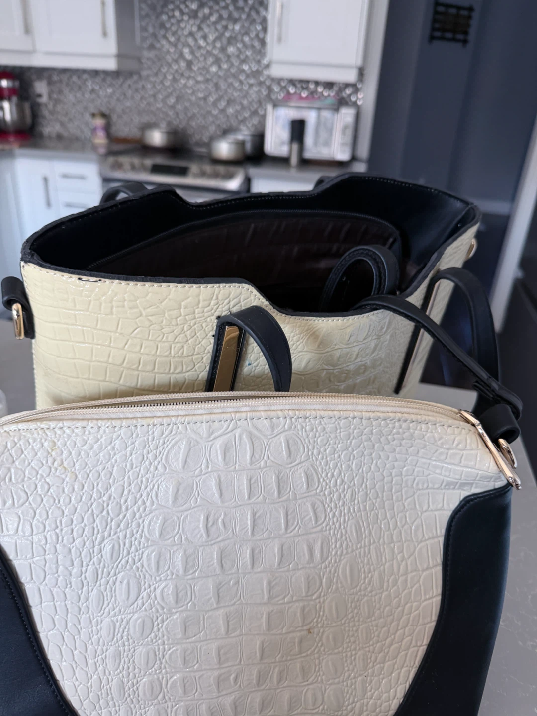 Crocodile Pattern Tote Bag Set - photo 4