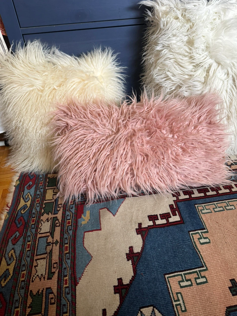 Set of Three Shag Throw Pillows - photo 2