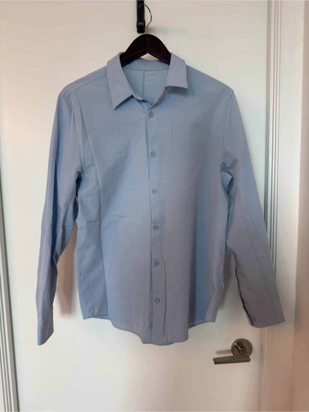 Lululemon light blue button-down shirt