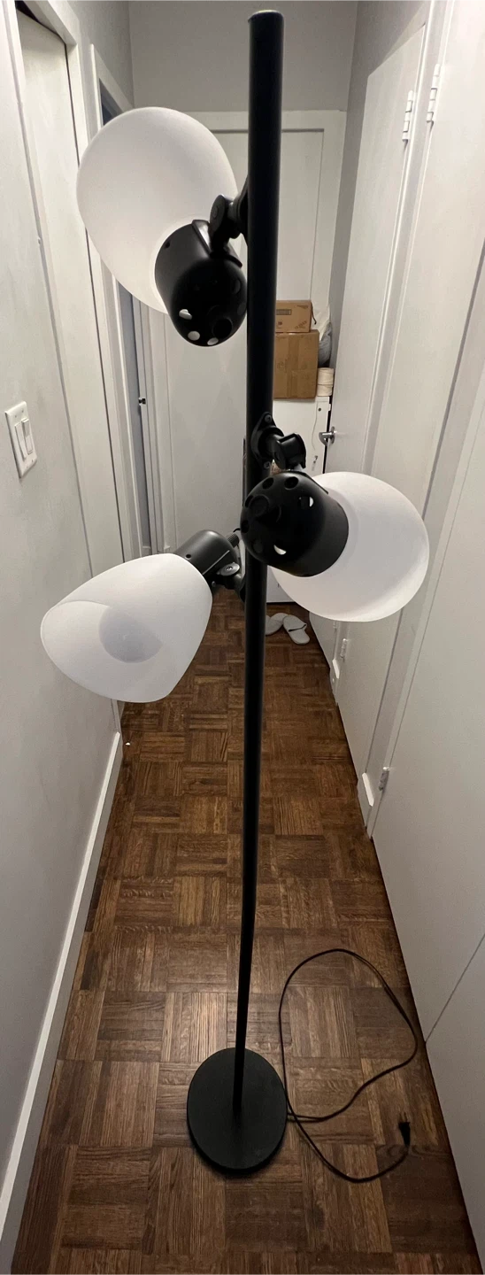 3-Light Tree Floor Lamp Black