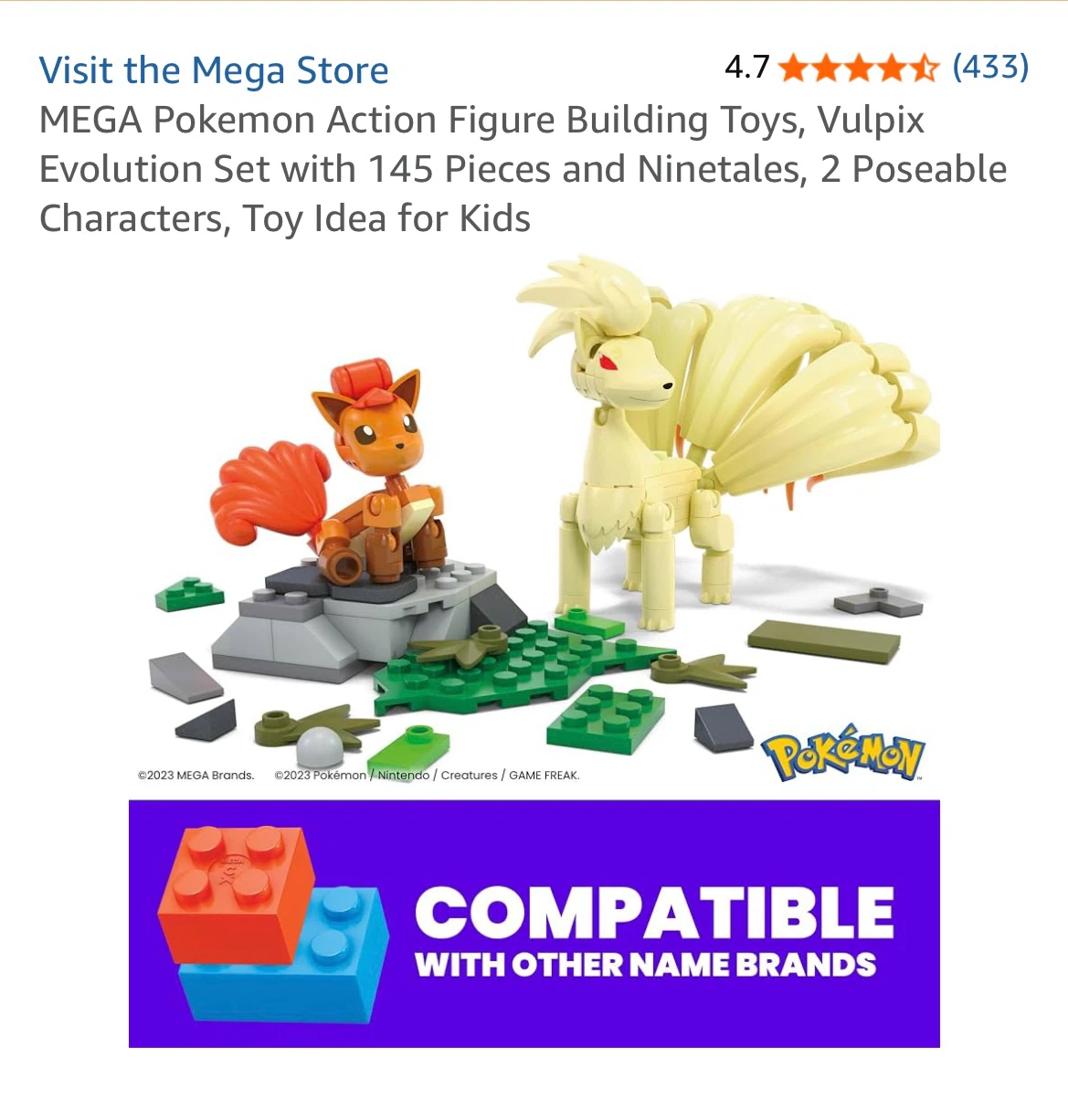 MEGA Pokemon Action Figure Building Toys (145 Pieces) - photo 3