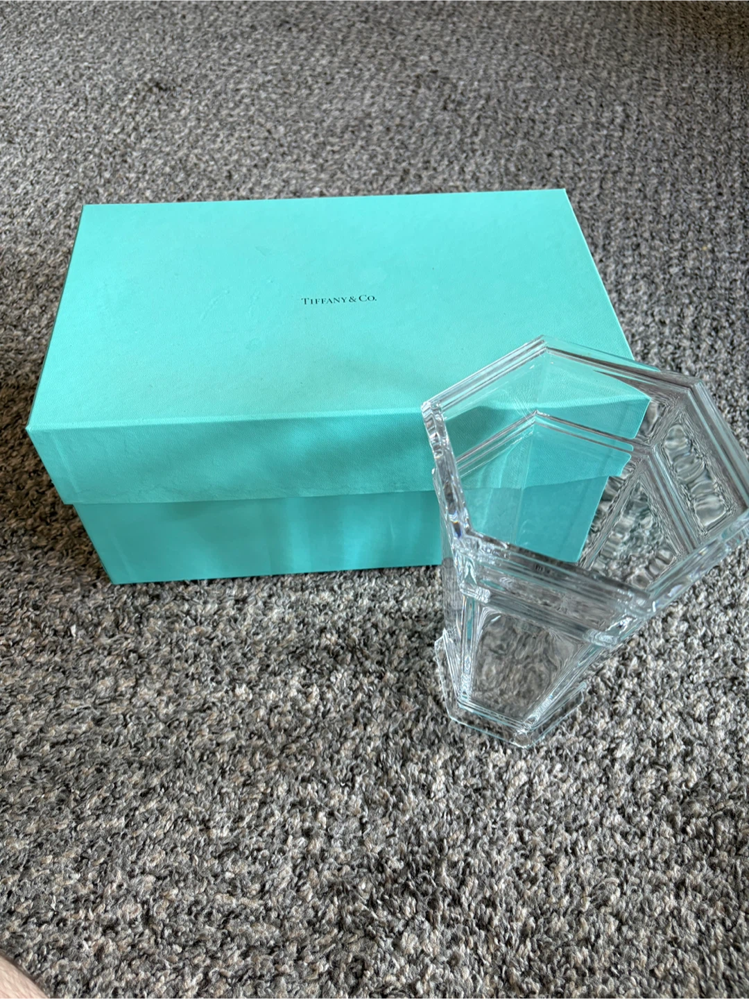 Tiffany & Co Hexagon Crystal Flower Vase