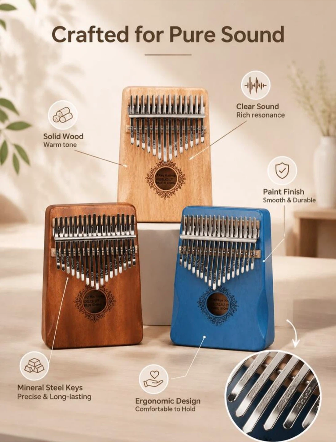 17-Key Kalimba Thumb Piano - photo 4