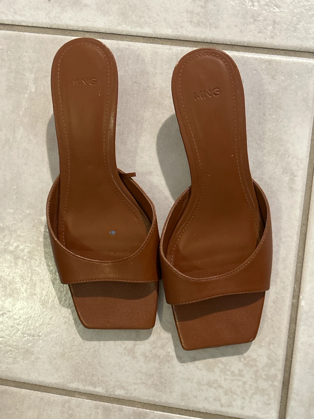 MNG Brown Square Toe Kitten Heels - photo 2