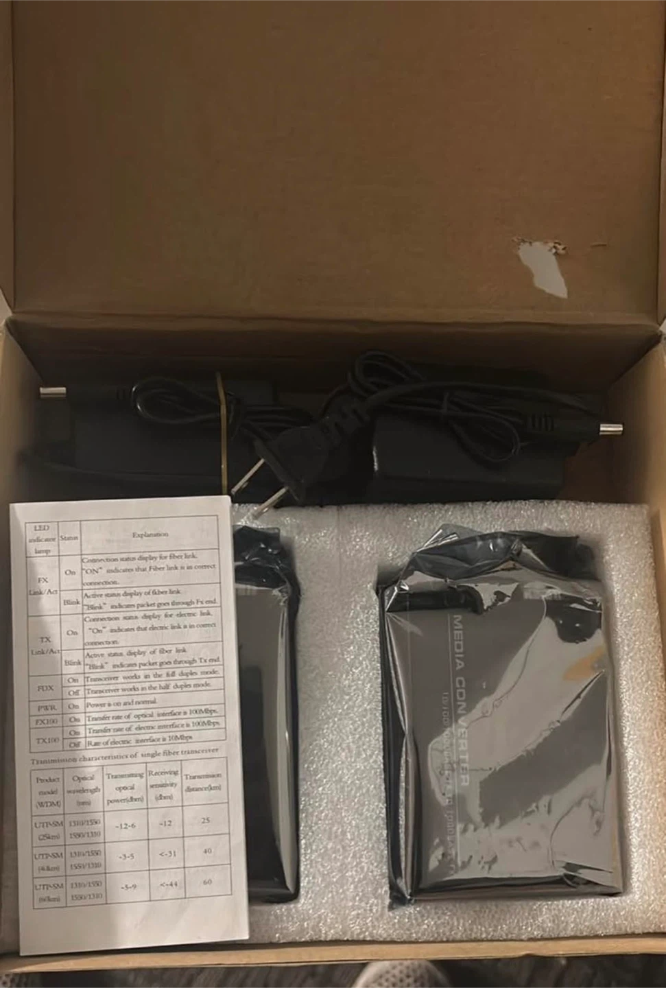 Fiber internet media converter