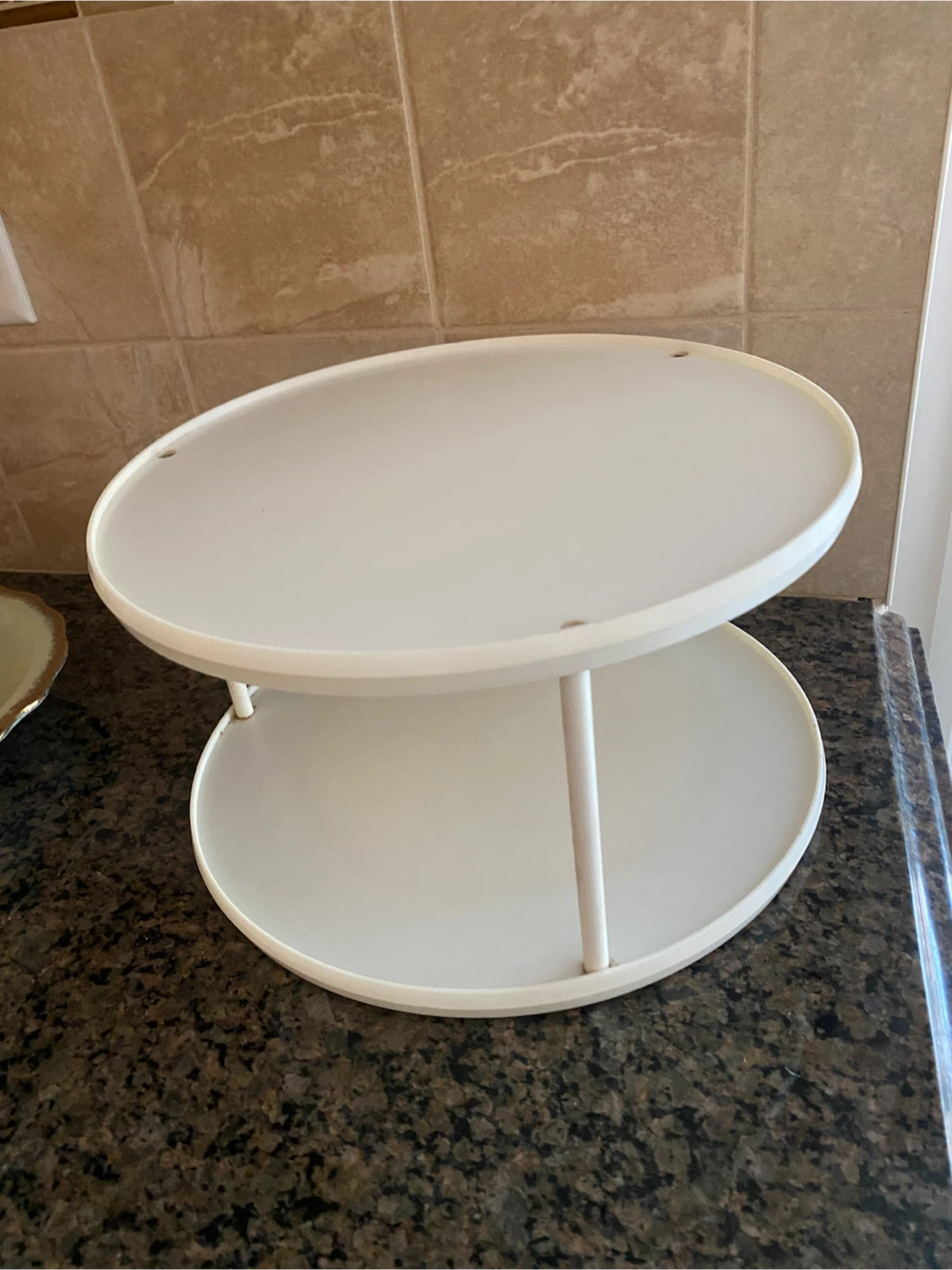 Two-Tier Lazy Susan White Rotating Organizer - photo 2