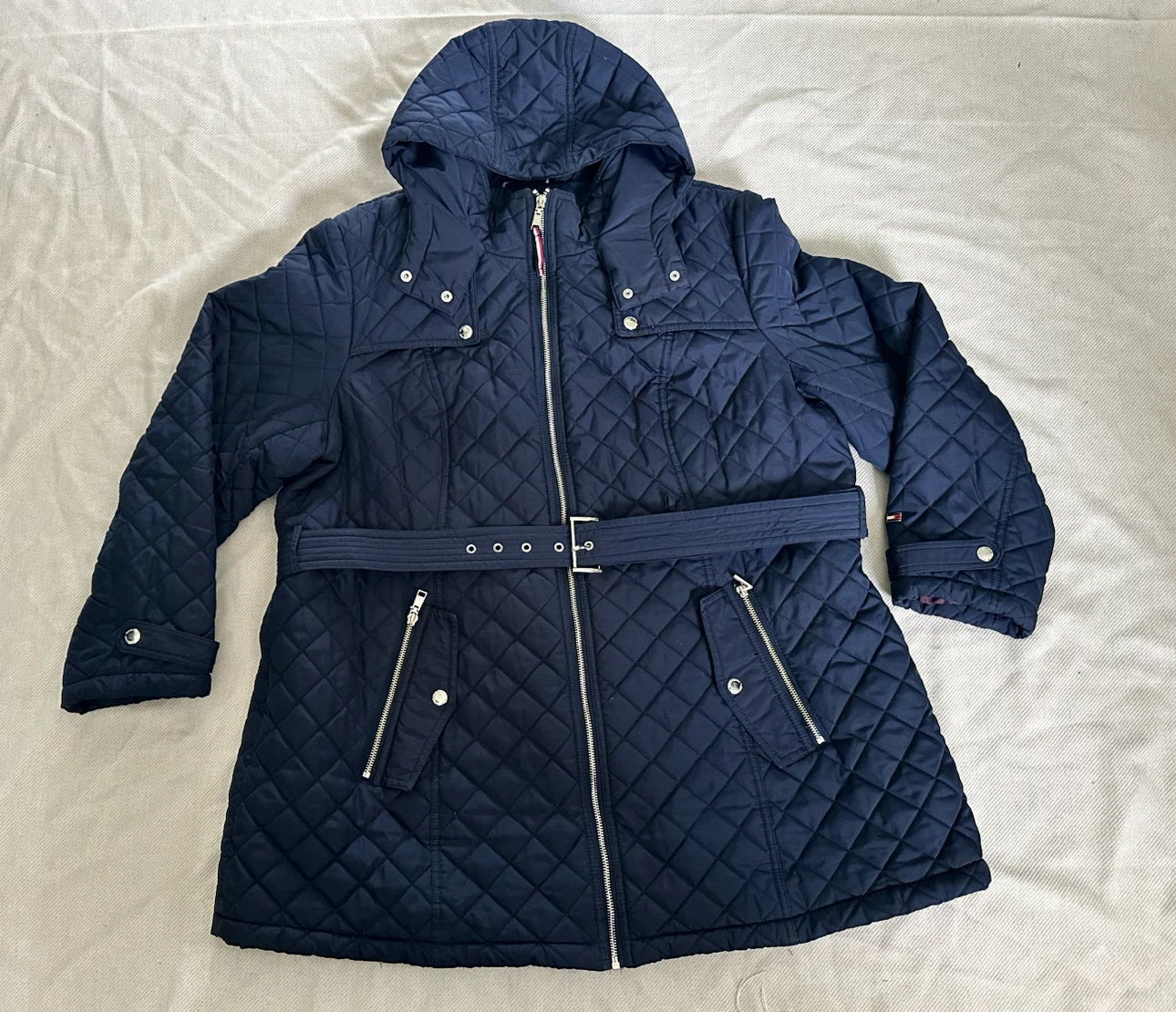 Tommy Hilfiger Quilted Hooded Jacket Navy