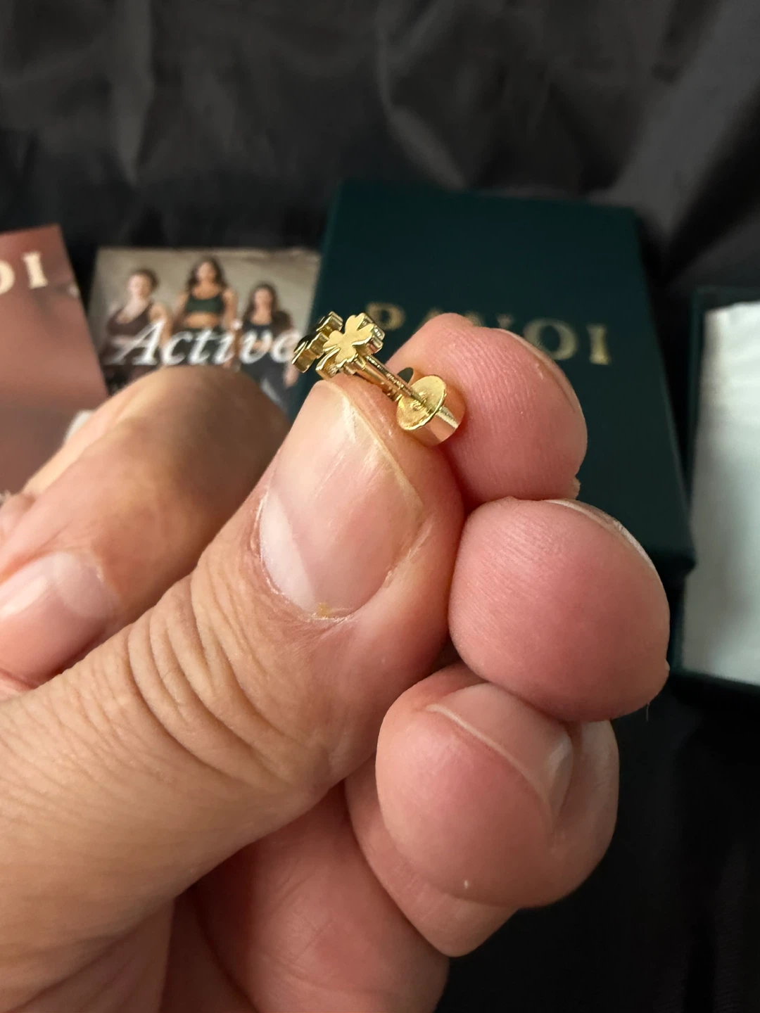 PAVOI Gold Clover Stud Earrings - photo 3