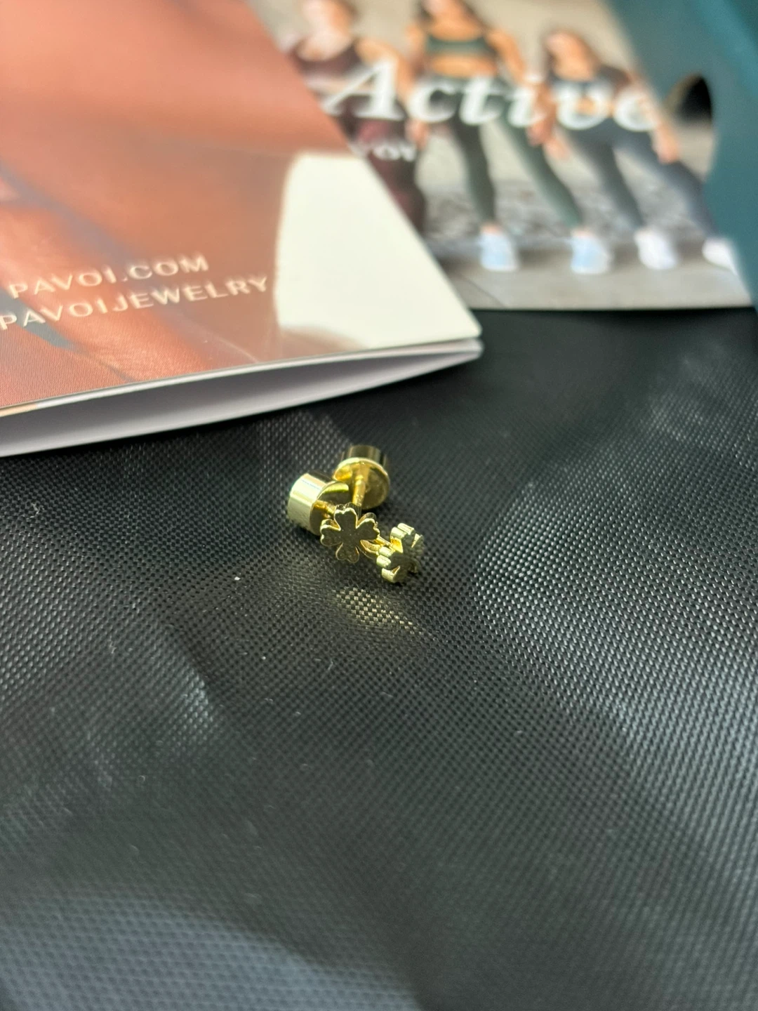 PAVOI Gold Clover Stud Earrings - photo 4