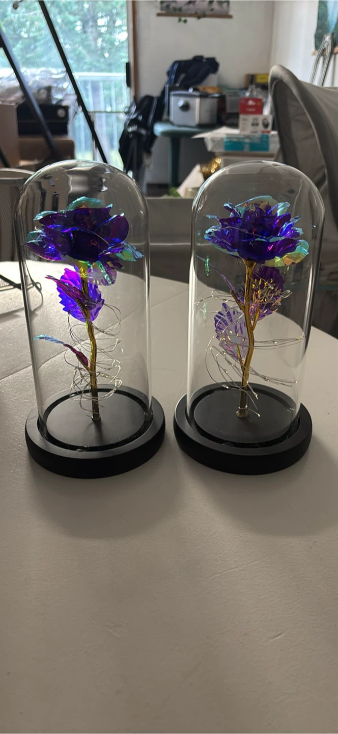 LED purple galaxy roses