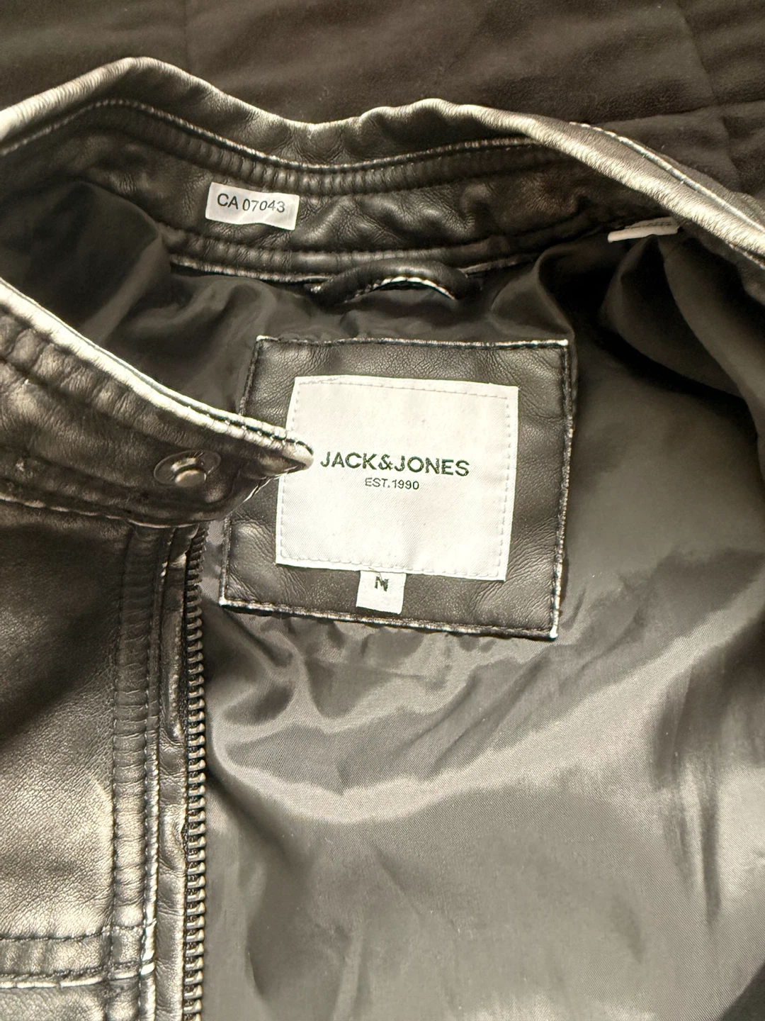 Jack & Jones Grey Faux Leather Jacket - photo 2