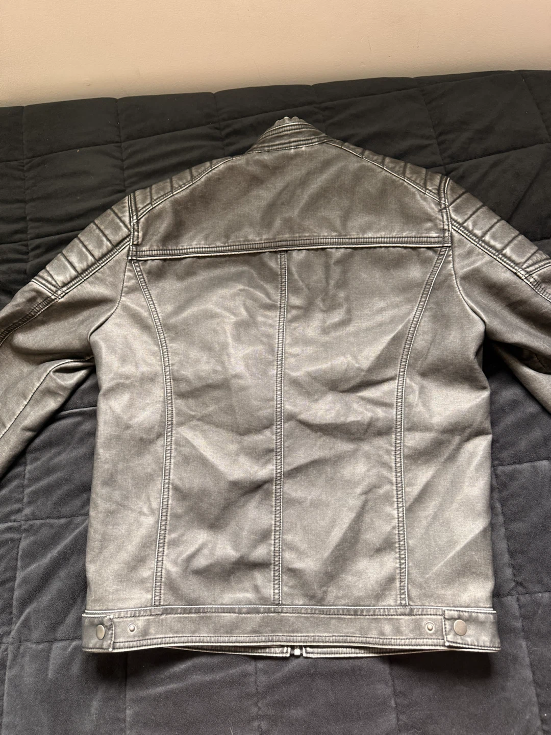 Jack & Jones Grey Faux Leather Jacket - photo 3