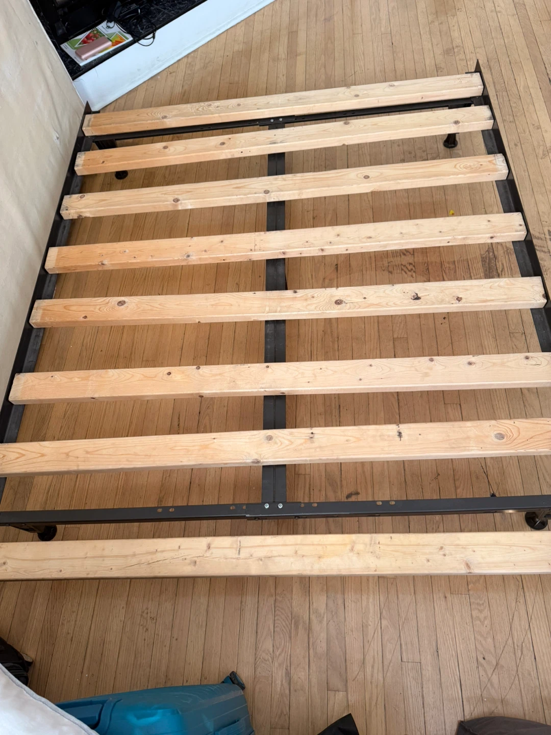 FREE Double Bed Frame with Wooden Slats – Can Be Disassembled