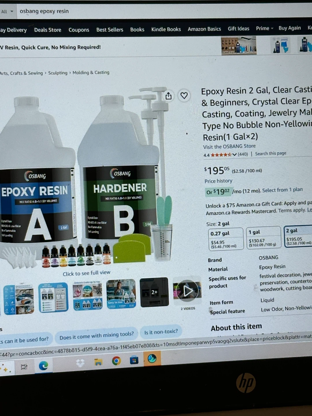 OSBANG Crystal Clear Epoxy Resin 2 Gallon Kit - photo 3