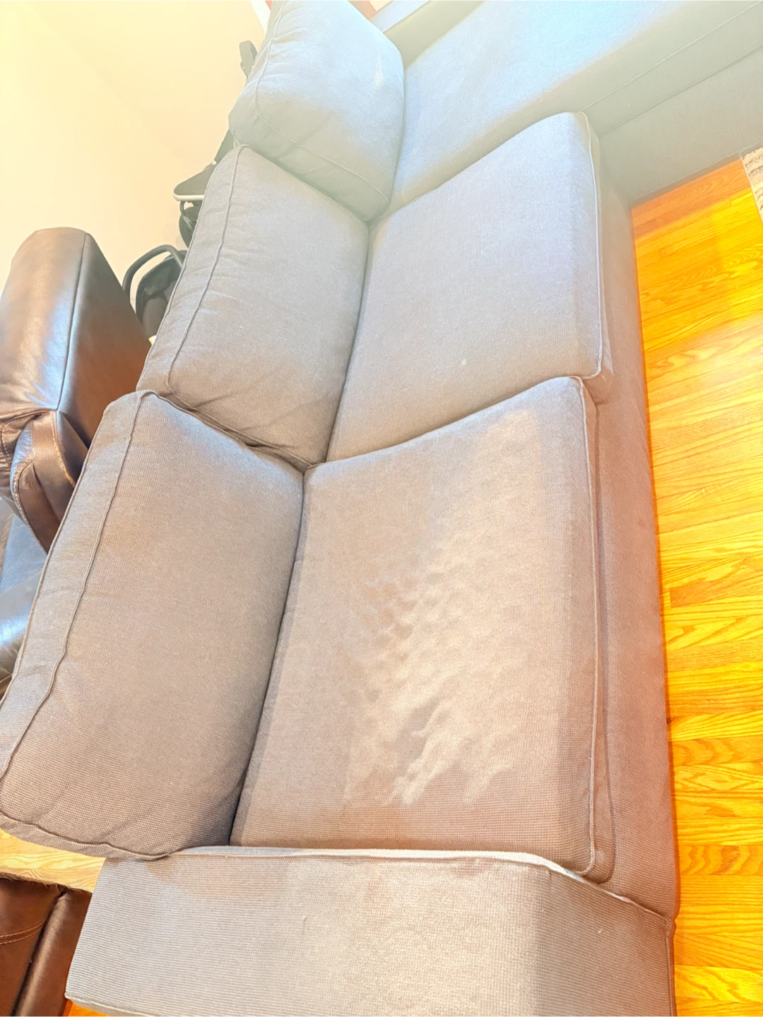 Red Wooden Coffee Table & IKEA couch - photo 2