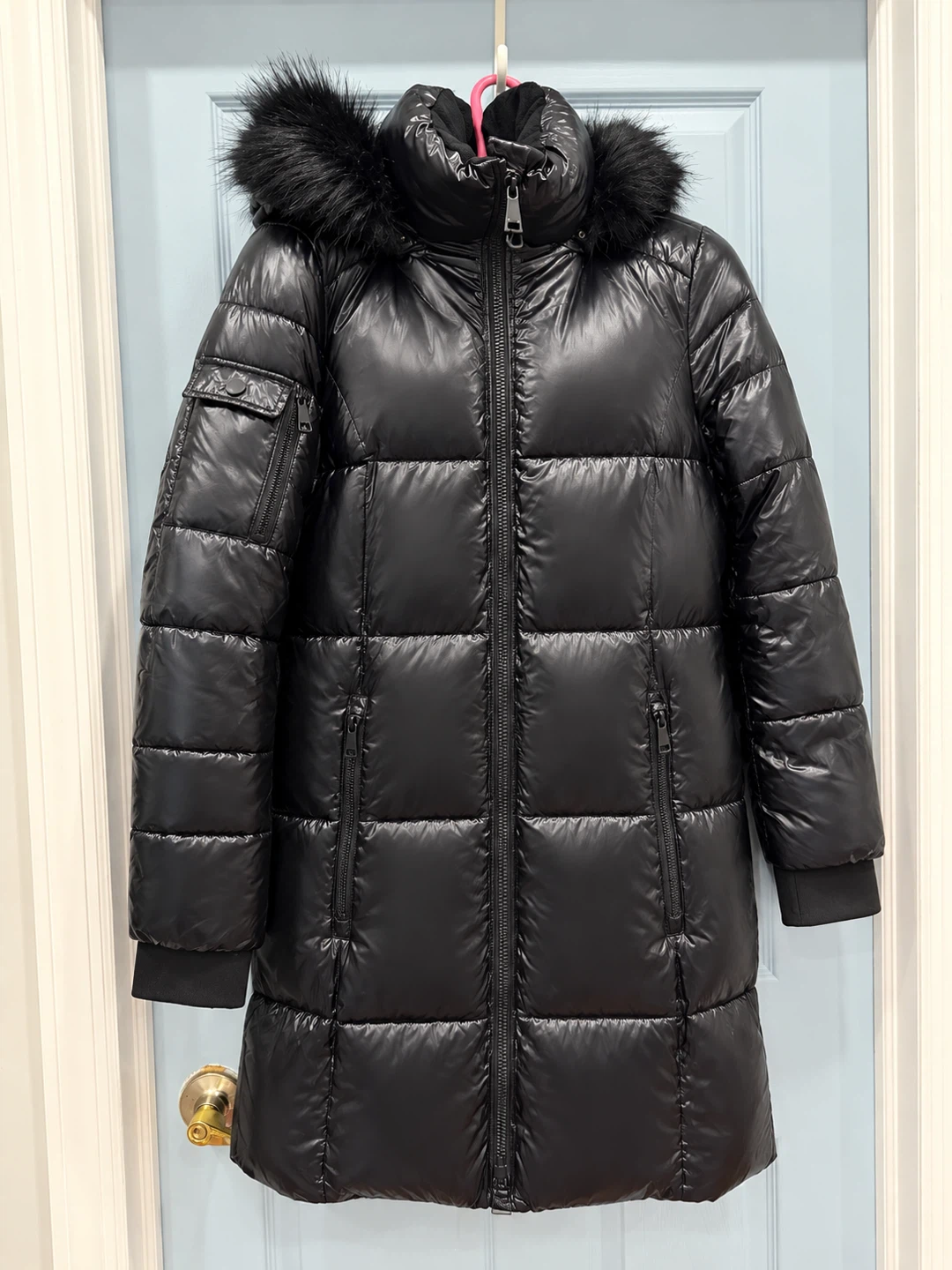DKNY Black Puffer Coat