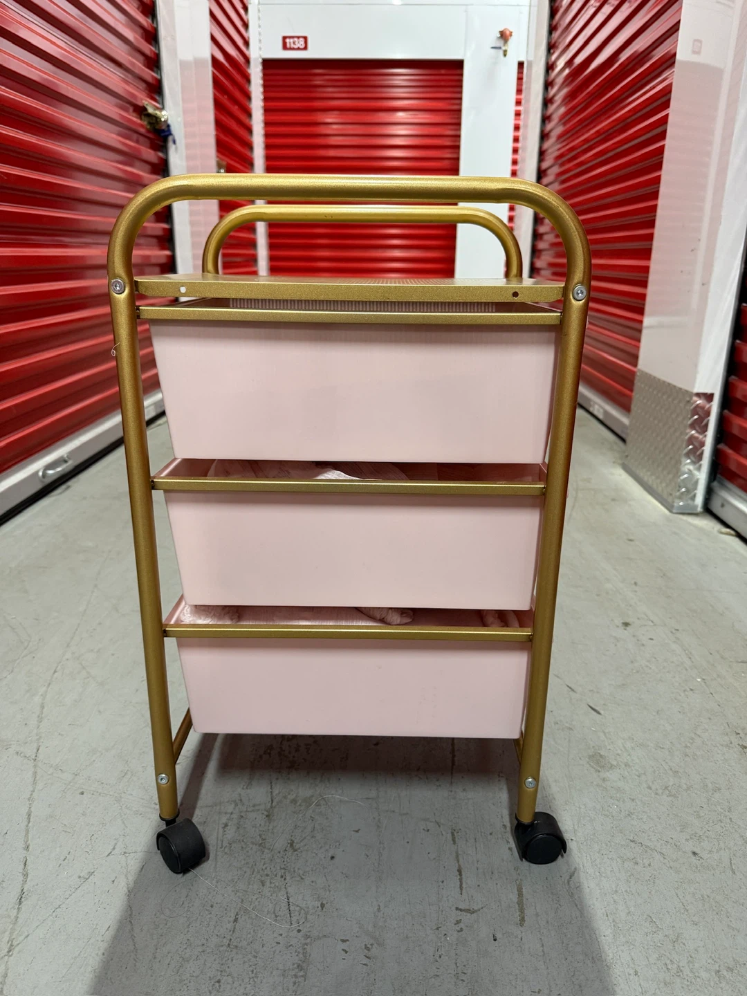3-Tier Rolling Cart with Pink Drawers - photo 3
