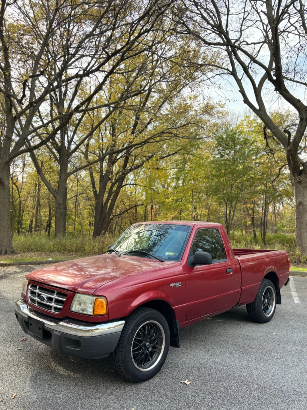 Red Ford Ranger XLT Pickup Truck