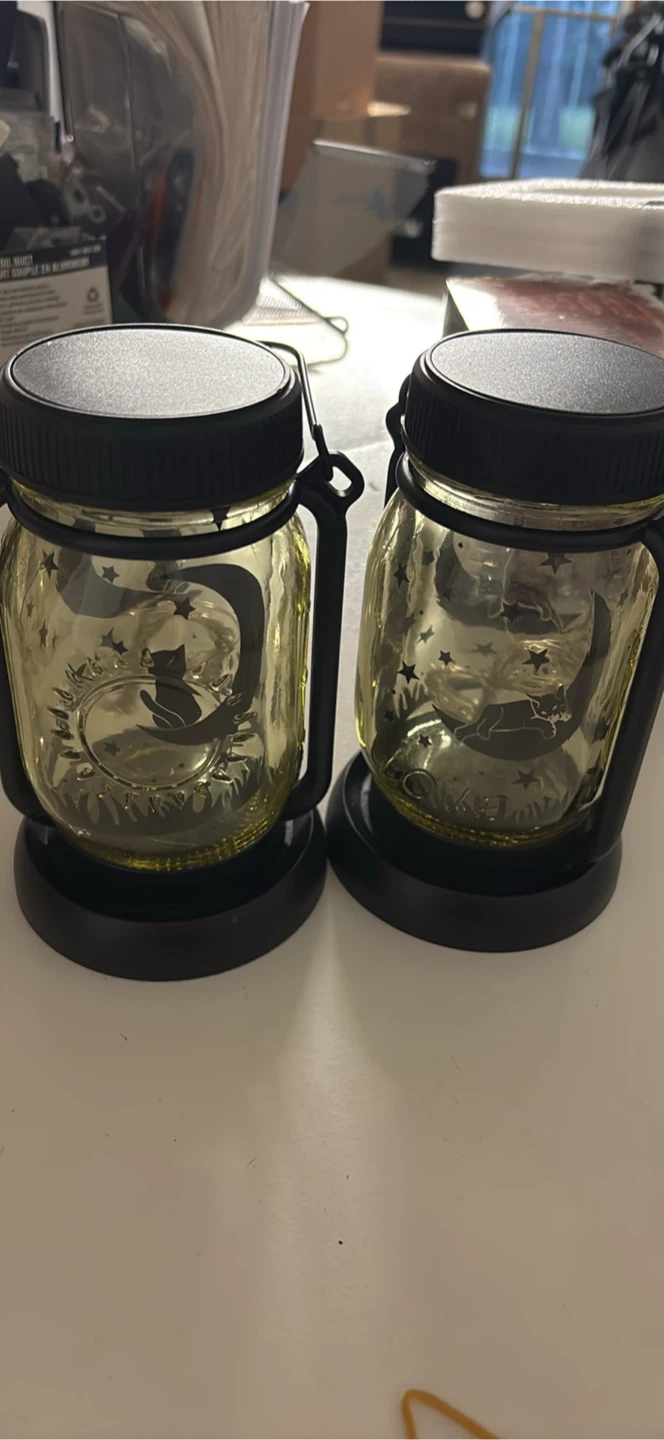 Cat solar light jars