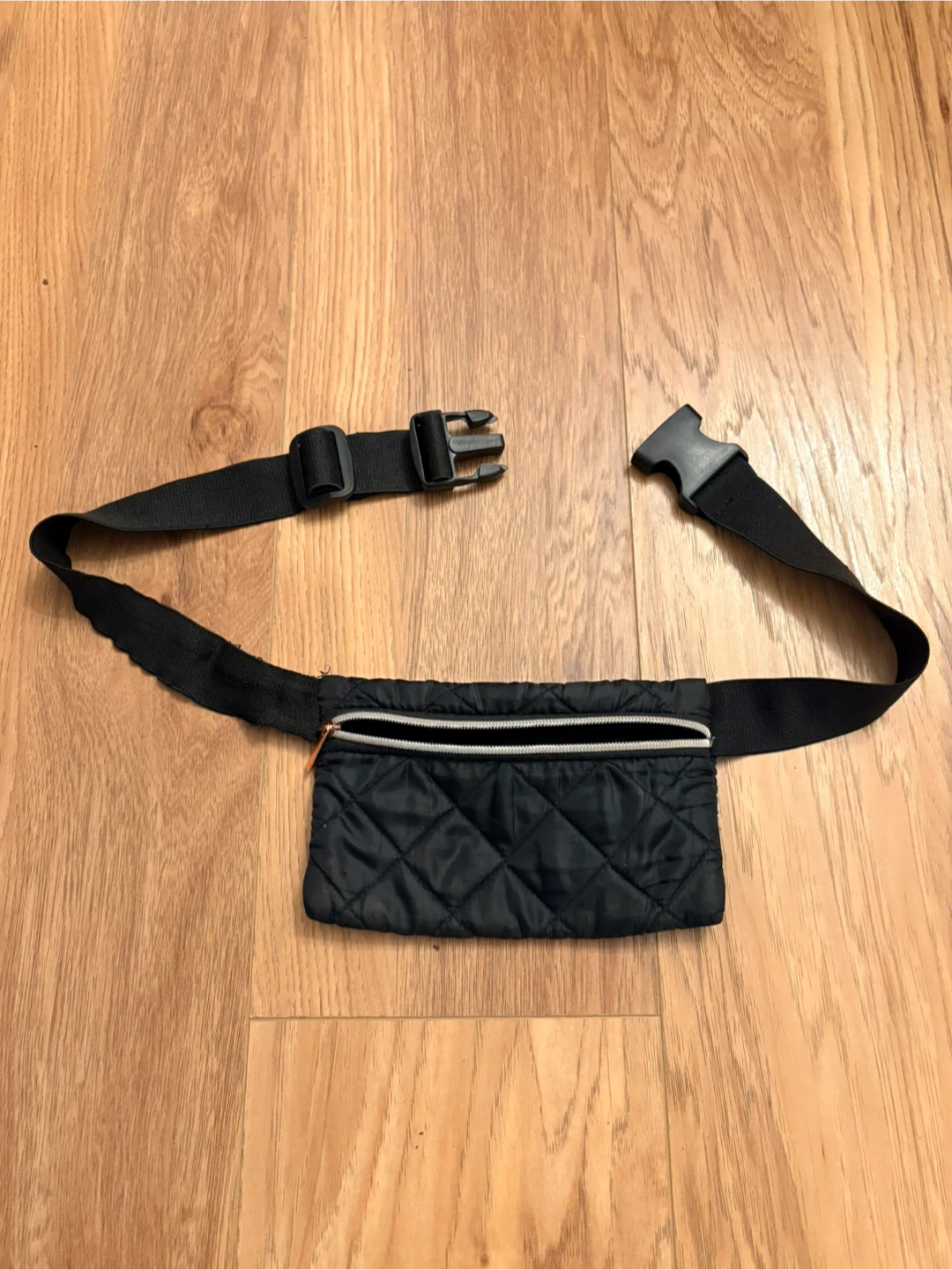 Black Quilted Belt Bag