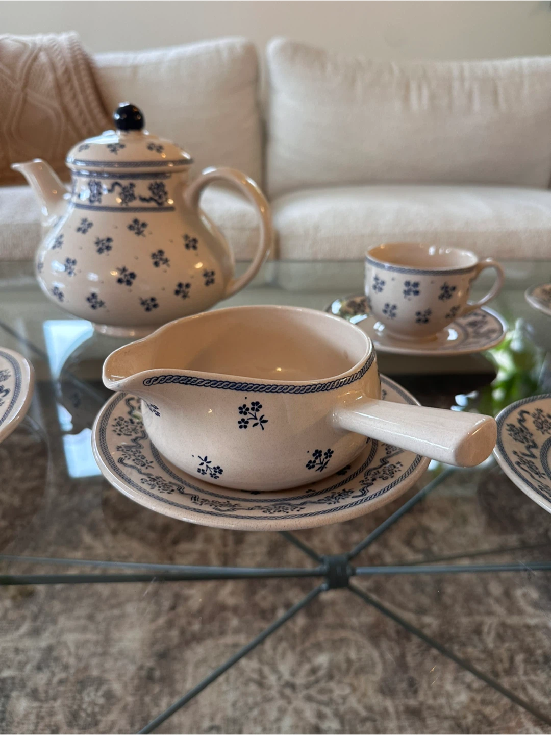 Vintage Laura Ashley Petite Fleur Tea Set Items in Blue - photo 5