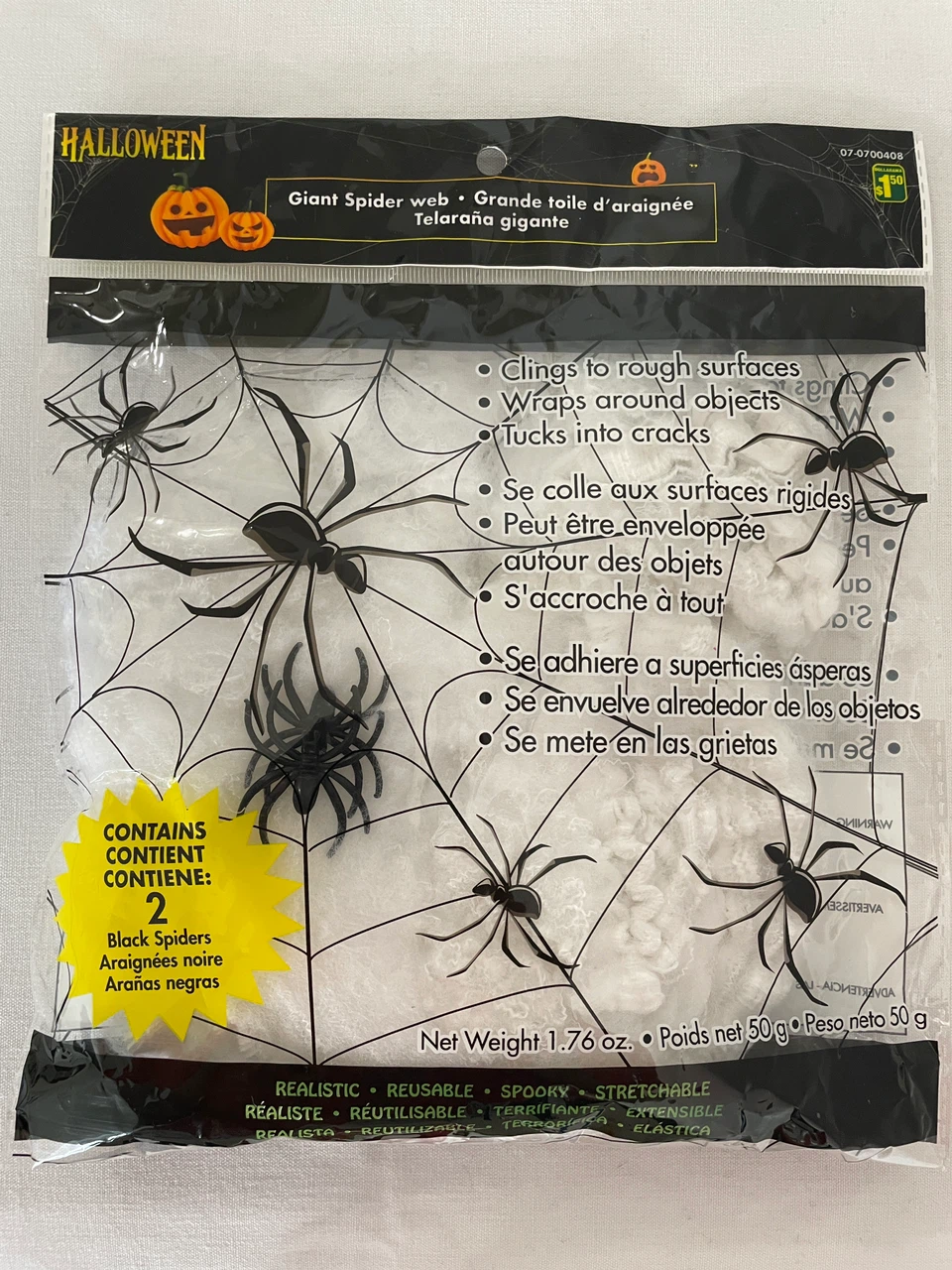 Halloween Giant Spider Web with 2 Spiders (1)