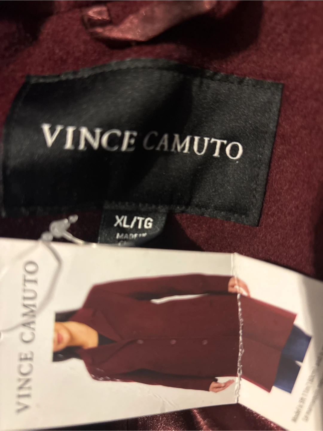 Vince Camuto Burgundy Coat XL/TG - photo 2