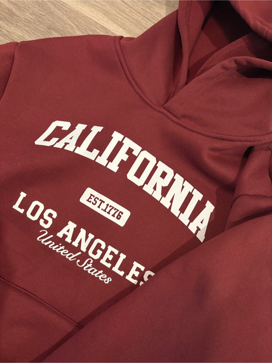 Maroon California Los Angeles Hoodie - photo 3
