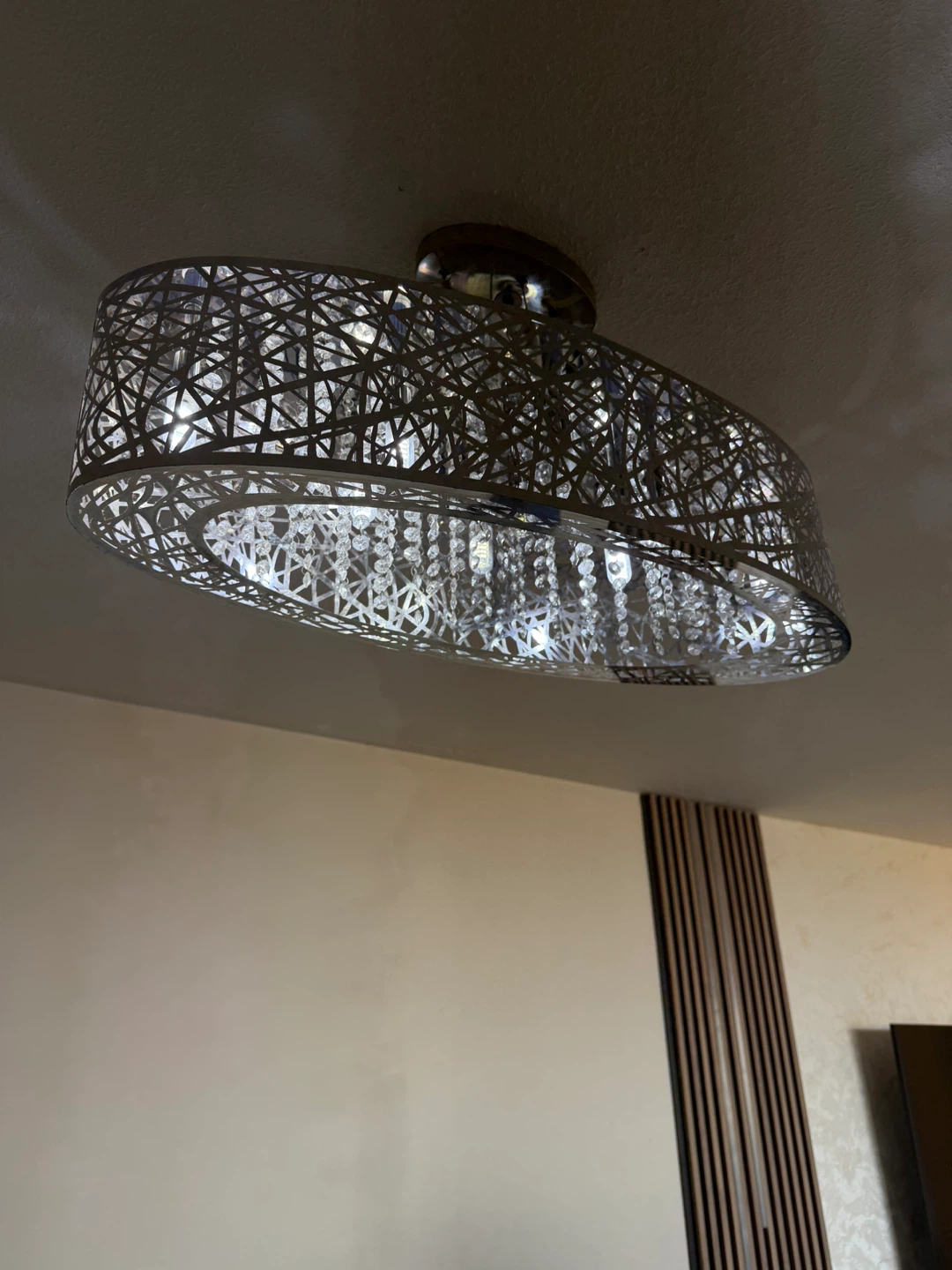 Oval Crystal Chandelier Light Fixture