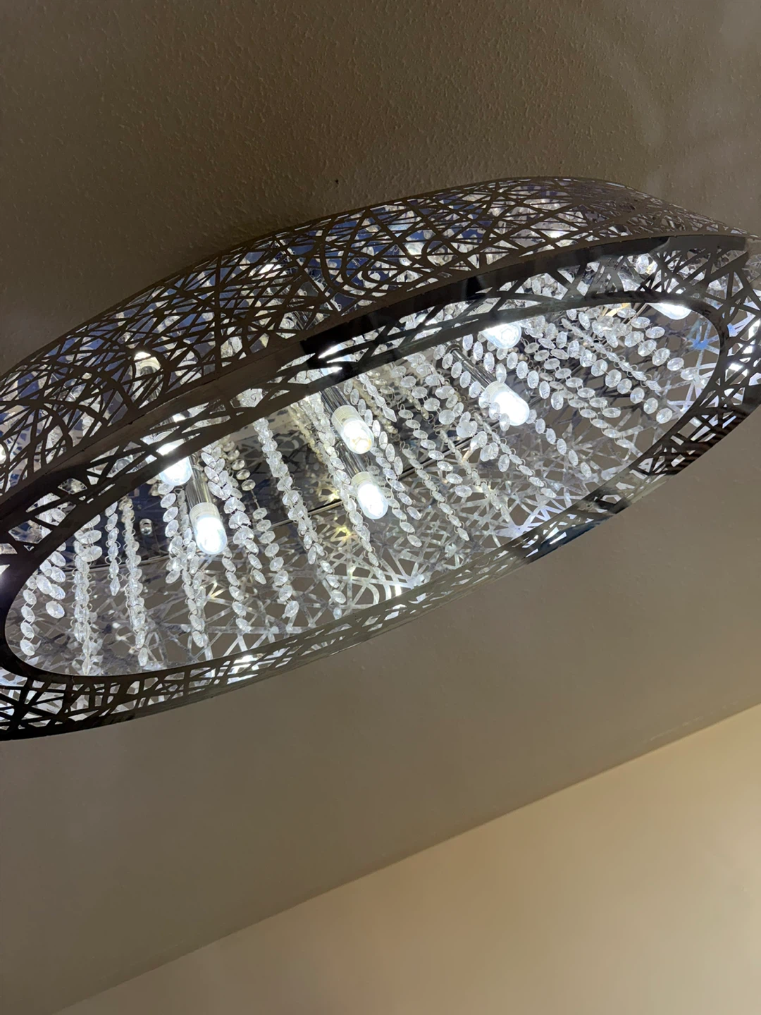 Oval Crystal Chandelier Light Fixture - photo 4