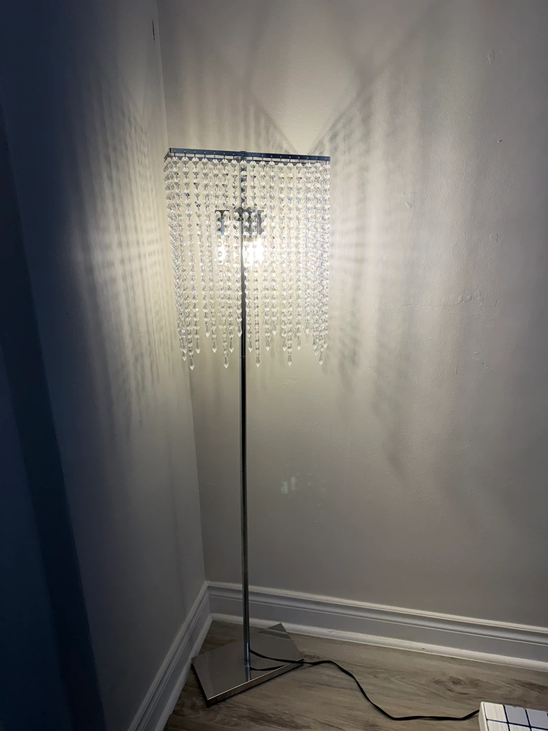 Chrome Crystal Bead Floor Lamp