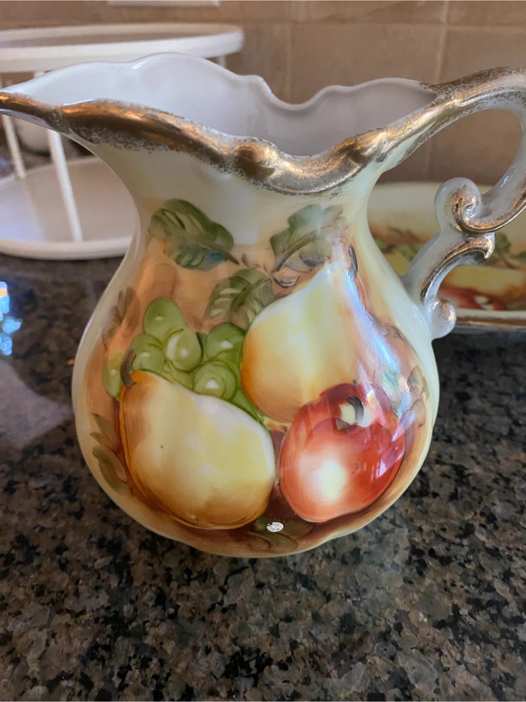 Vintage Porcelain Fruit Pitcher and Bowl Set - photo 3