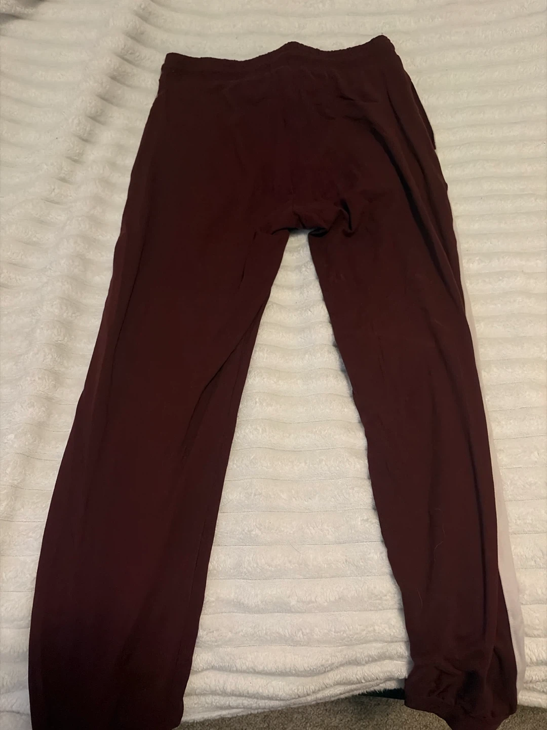 Maroon Jogger Pants with Side Stripes - photo 2