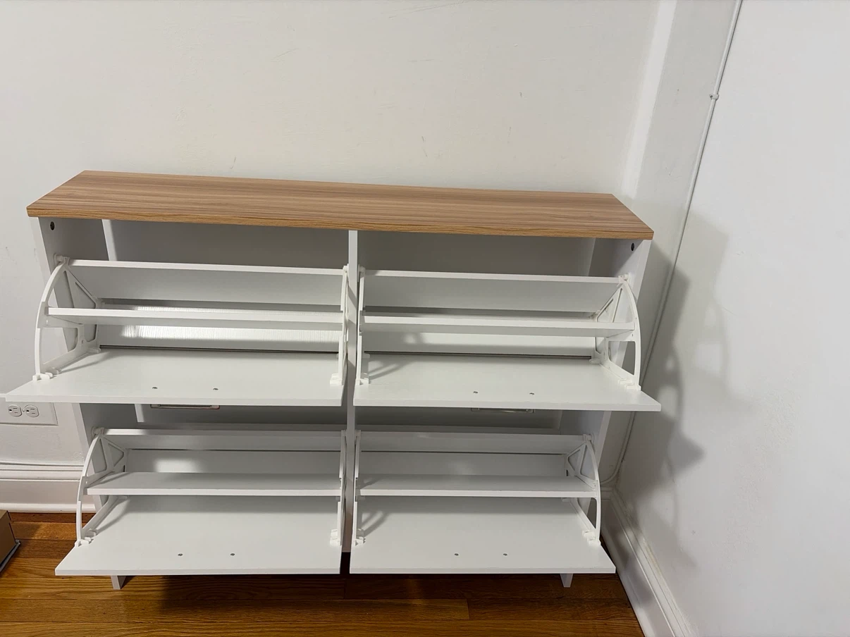 White and Wood-Look Shoe Cabinet - photo 2