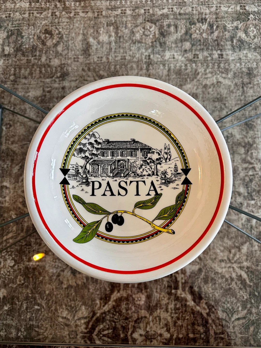 Italian Ironstone Pasta Serving Bowl
