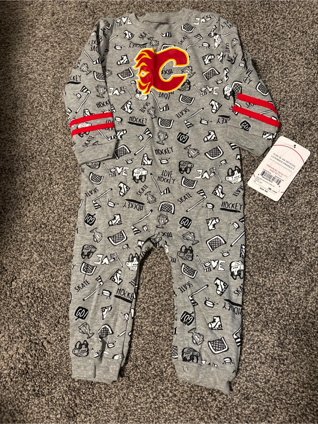 New Calgary Flames Infant Long Sleeve Coverall