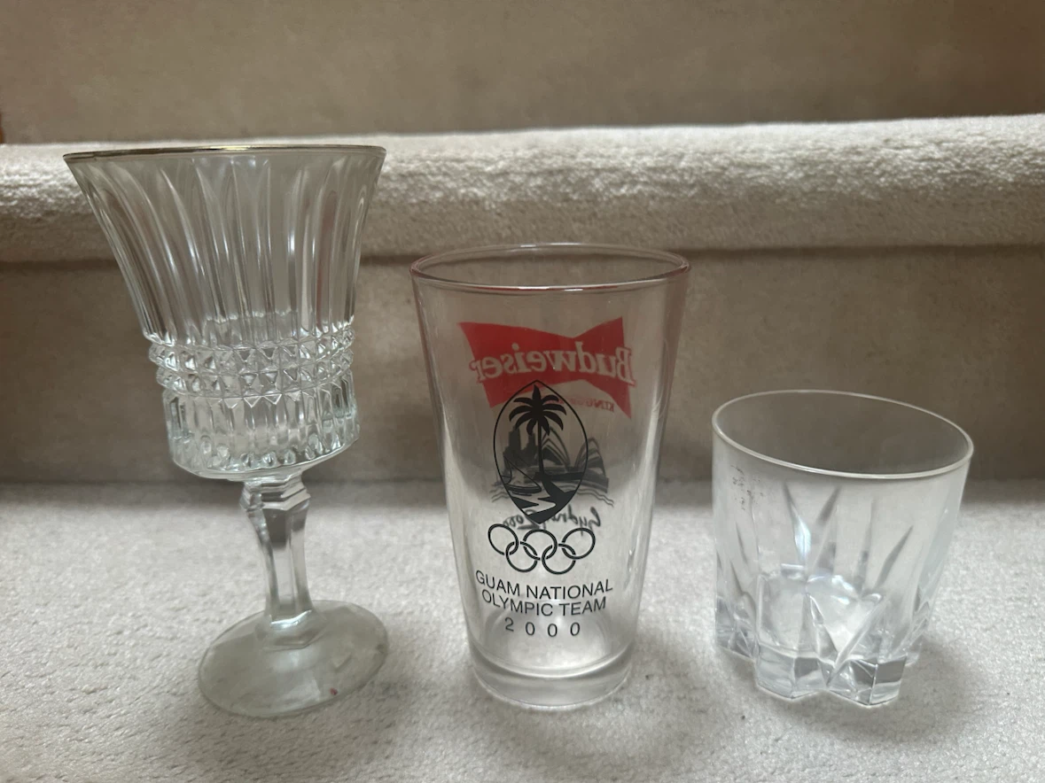 Set of 3 Assorted Drinking Glasses
