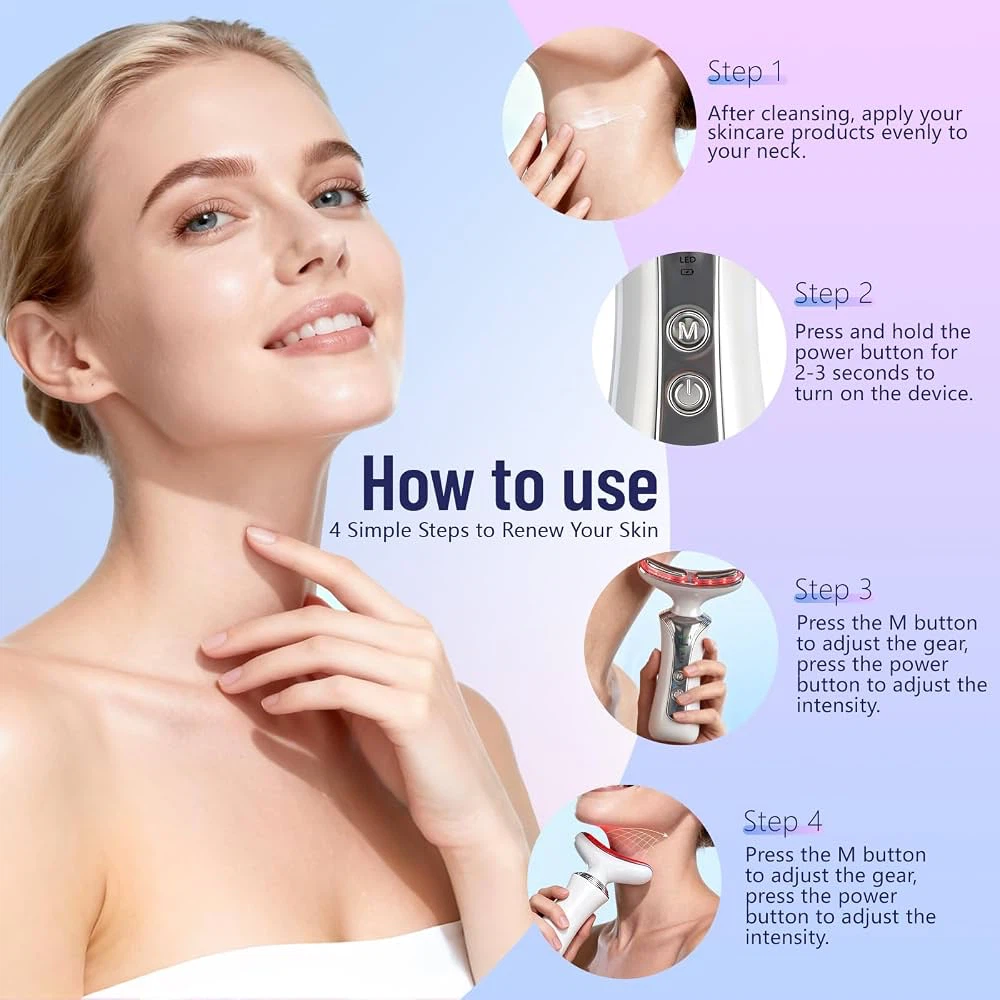 Neck and Facial Massager with 7 LED Colours - photo 5