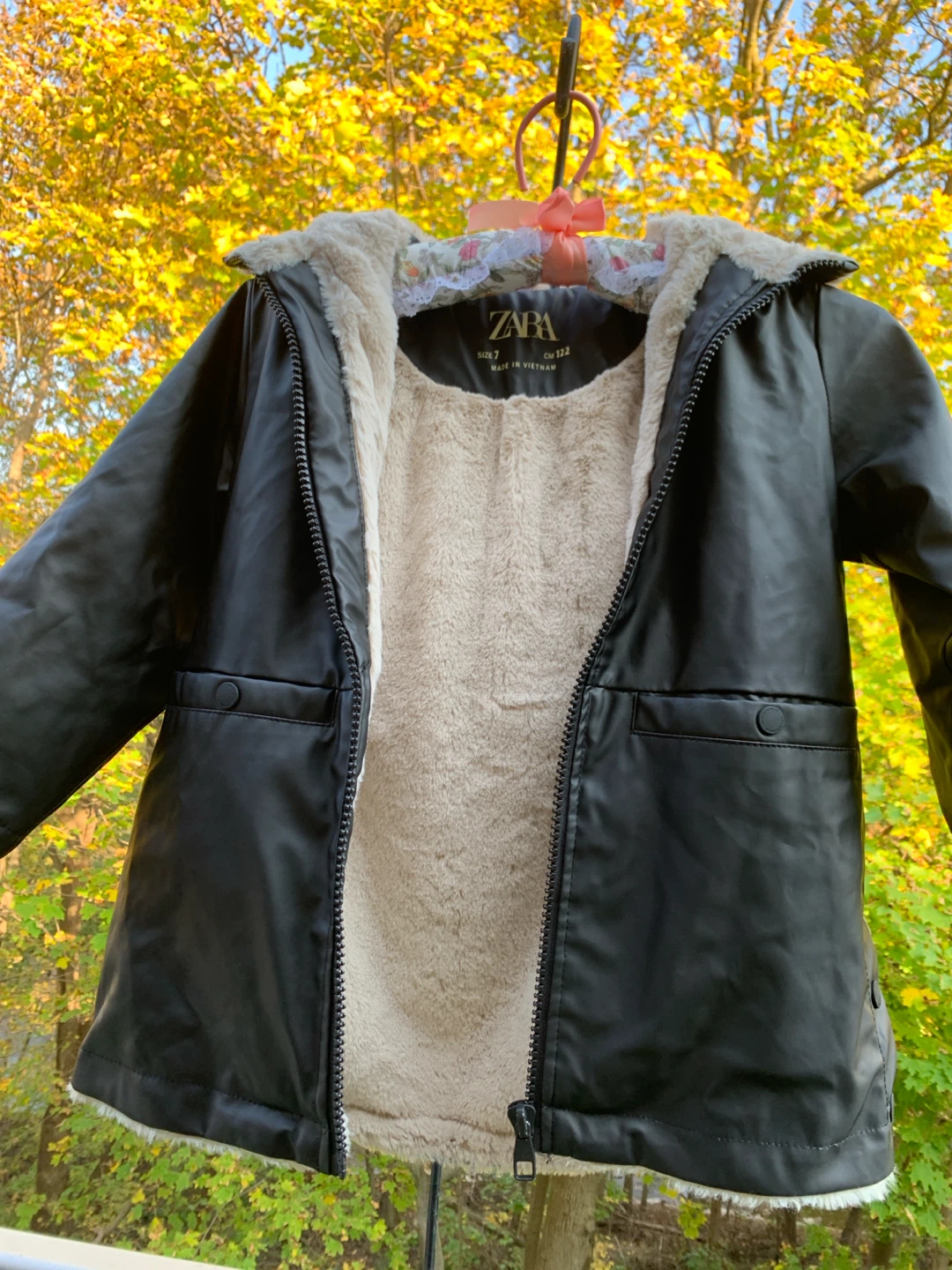 Zara Kids Faux Leather Jacket, Size 7