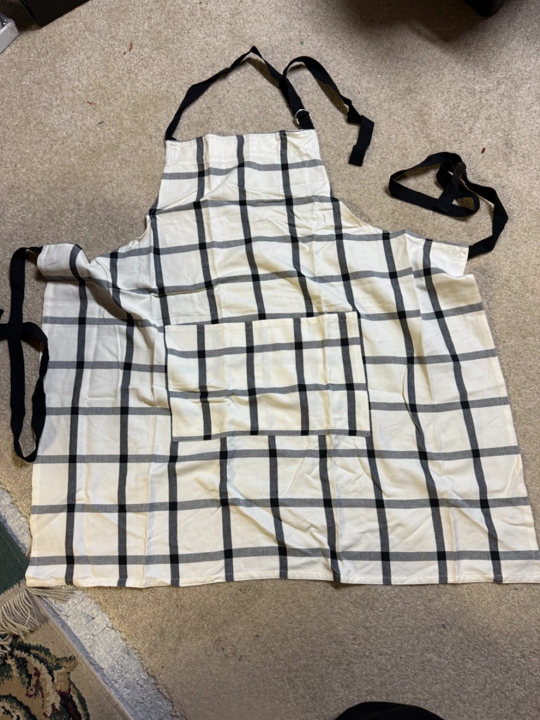 Black and White Plaid Apron