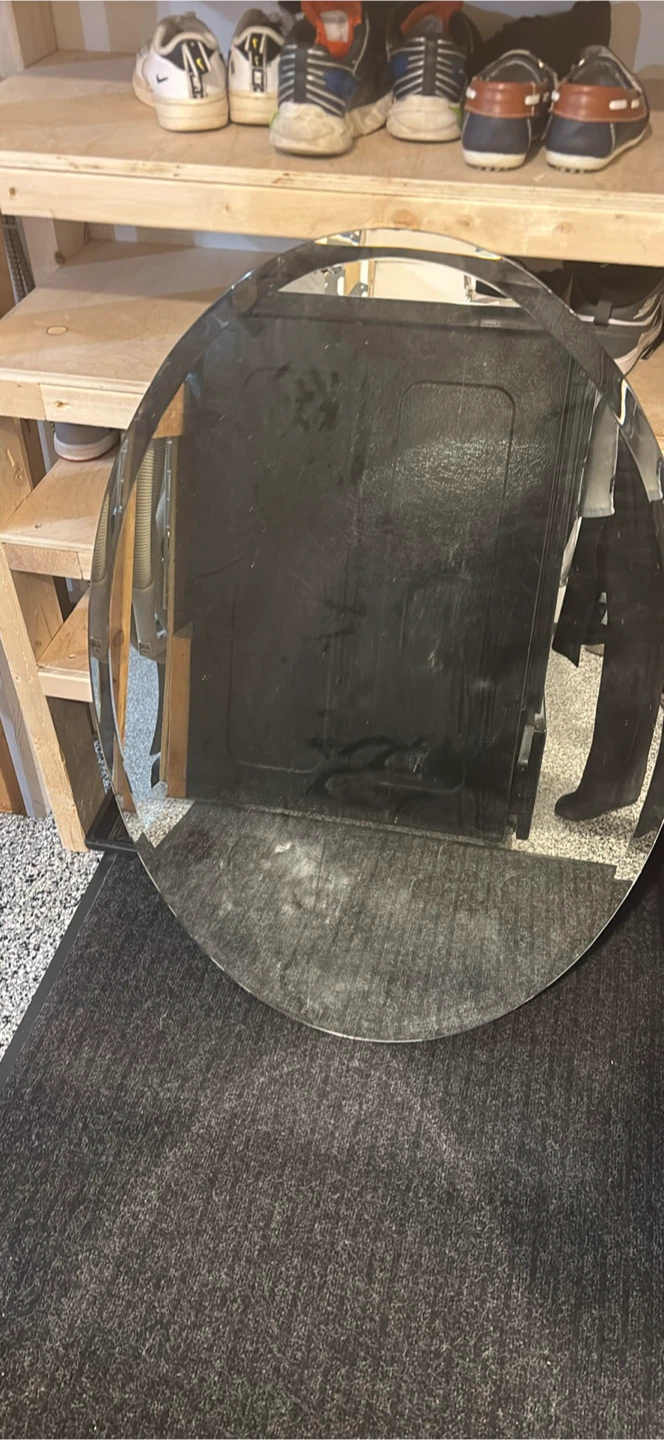 Oval Frameless Wall Mirror