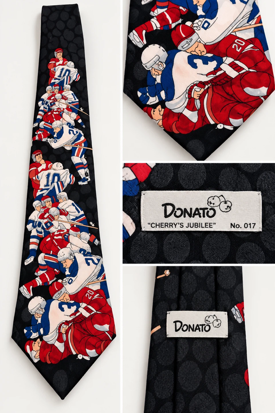 Vintage Donato Cherry's Jubilee Hockey Necktie