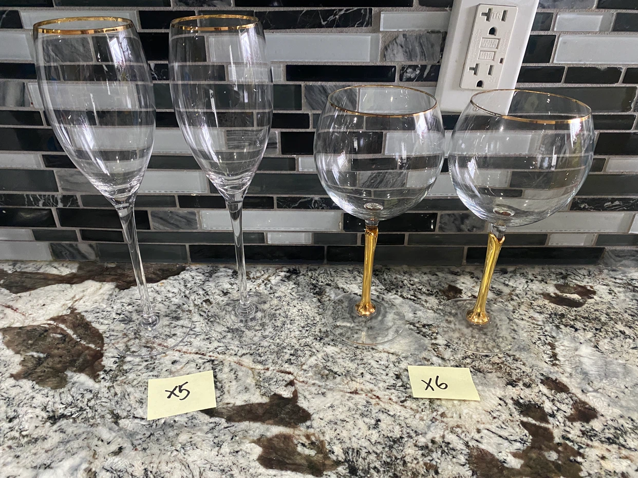 Assorted Gold-Rimmed Glassware Set $10 per pic - photo 2
